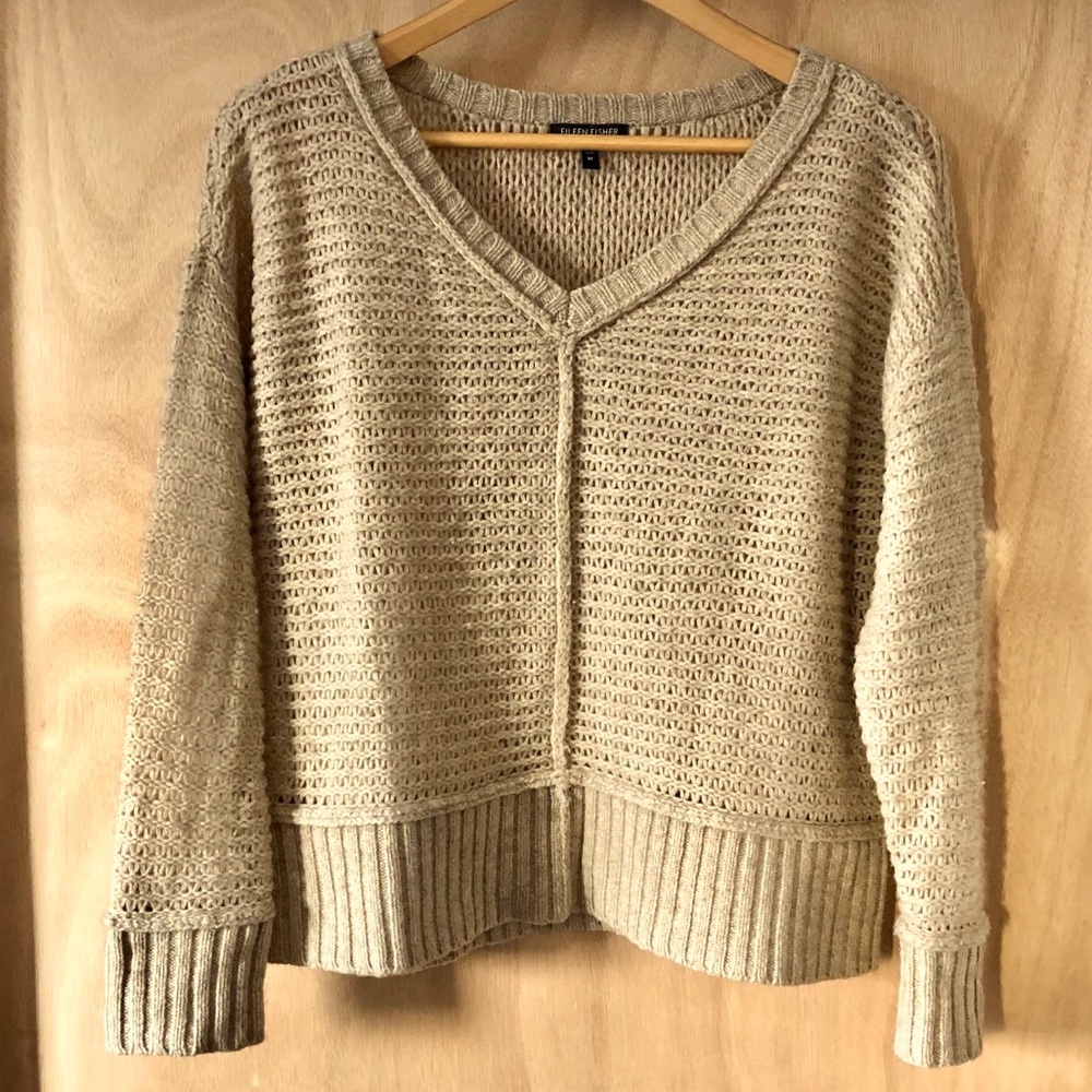 Eileen Fisher Wool Yak Knit Crop Sweater